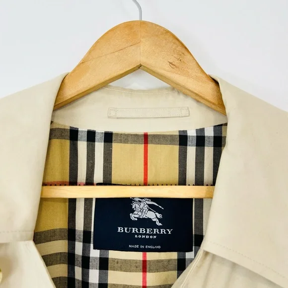 Burberry Beige Nova Check Lined Classic Utility Trench Coat UK L - Picture 10 of 16